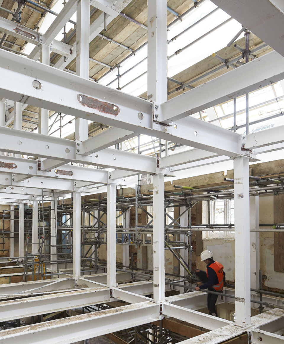 Man inside a construction site