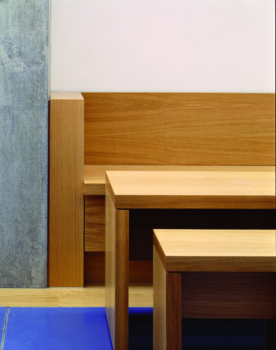 Timber desk detail at London Metropolitan University Law Department