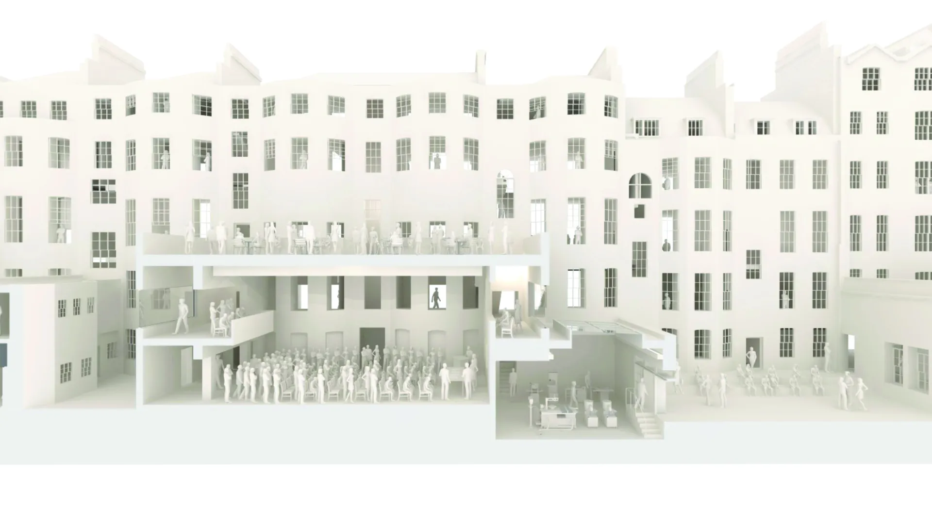 Rendered section of the Architectural Association Masterplan