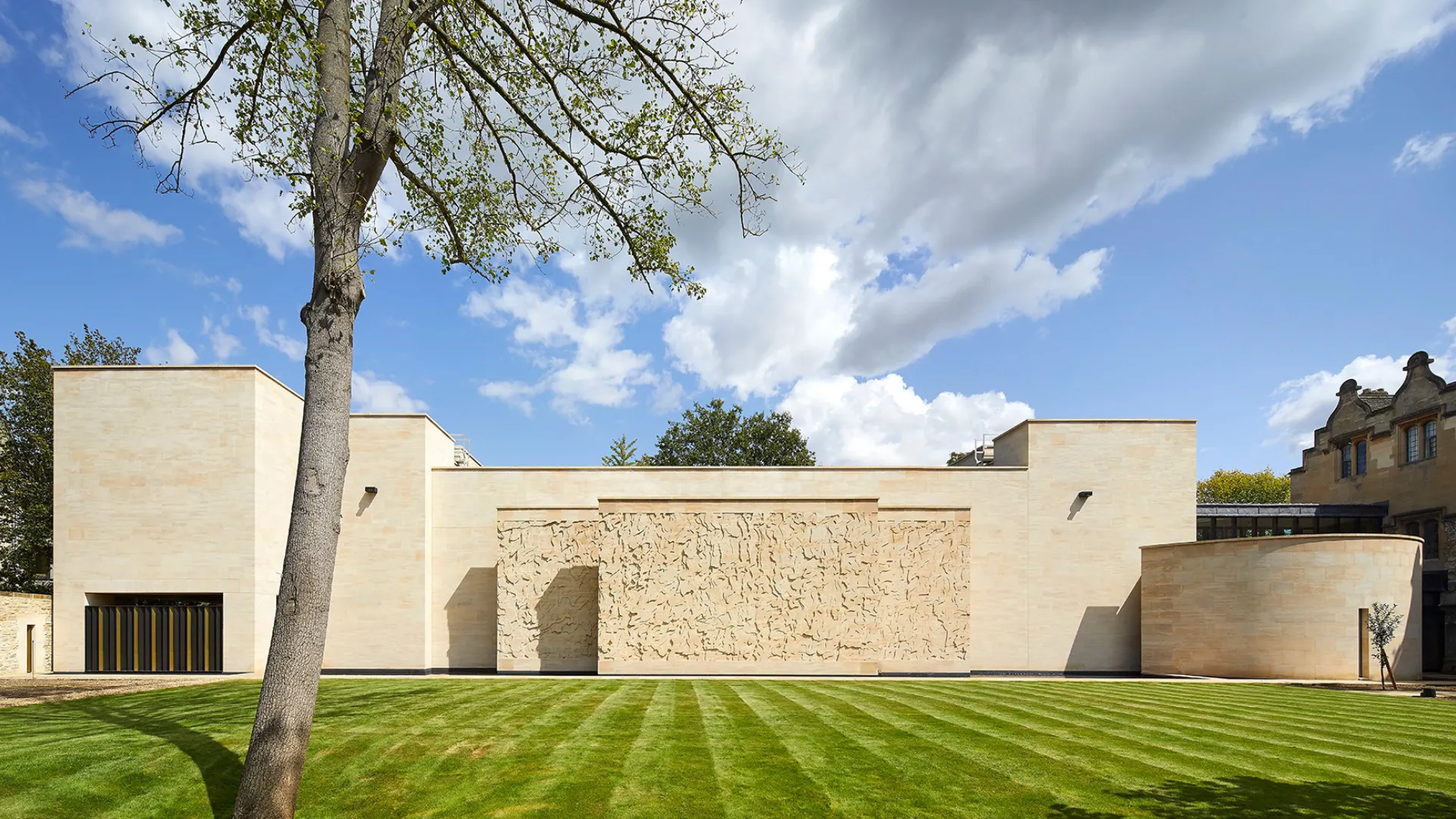 Exterior facade of St John's College Library and Study Centre at the University of Oxford