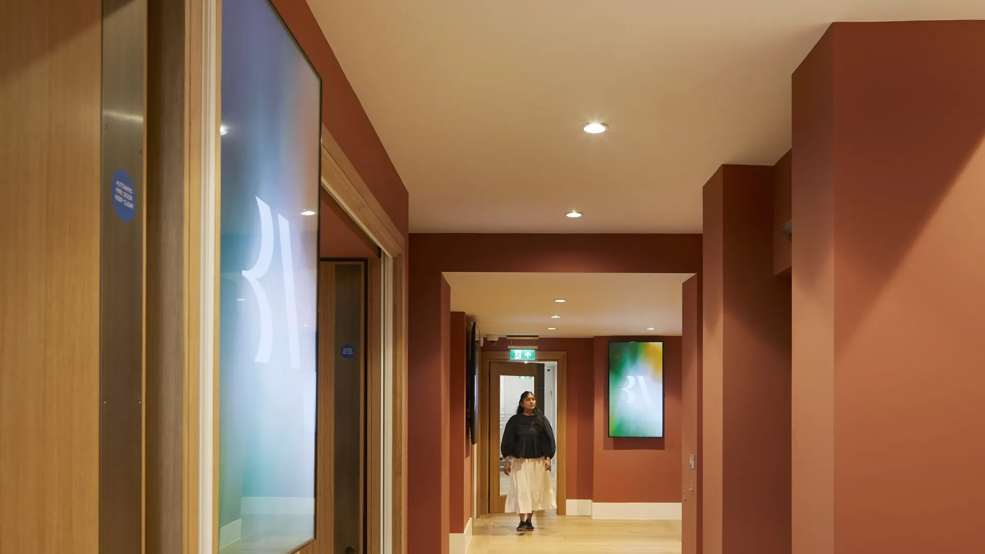 Wright & Wright British Academy Corridor with girl walking through