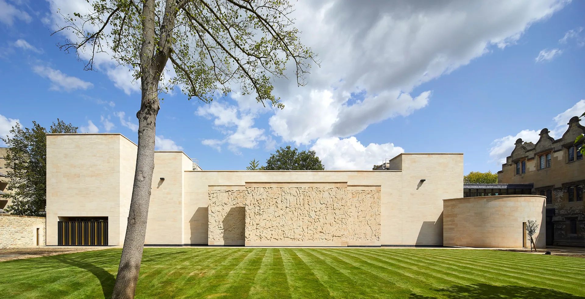 Exterior facade of St John's College Library and Study Centre at the University of Oxford