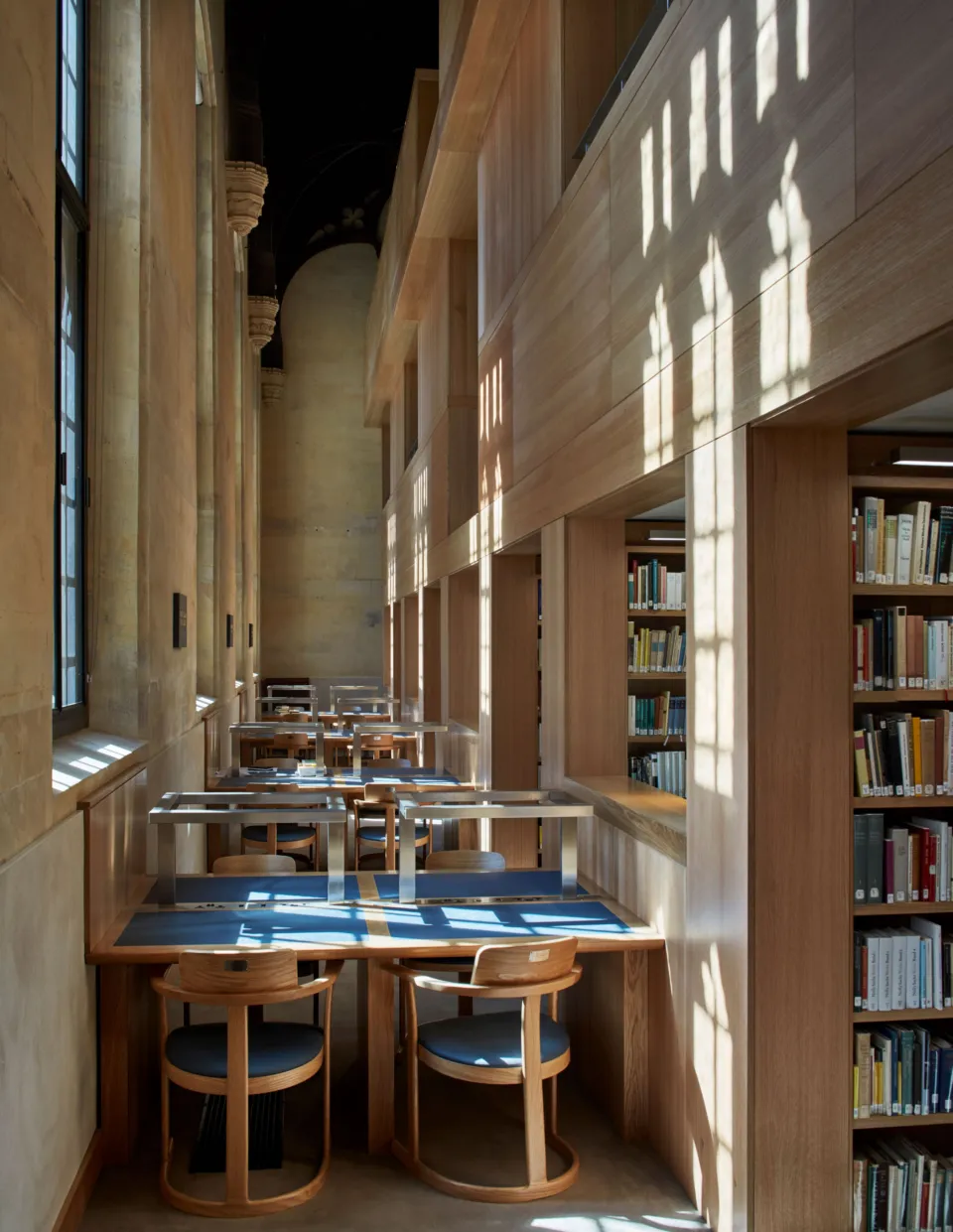 Readers desks in Magdalen College Library