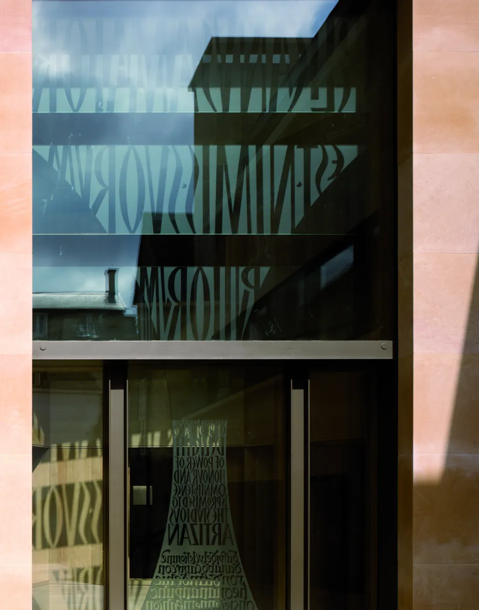 Window designed by Kindersley at Corpus Christi College Cambridge