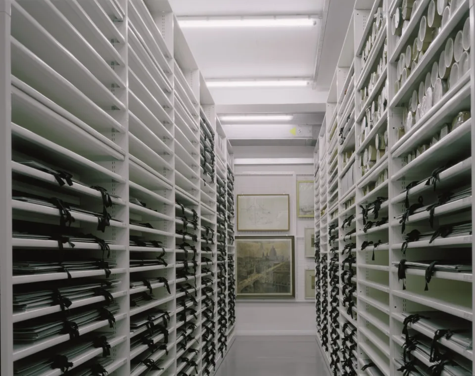 RIBA collection storage archive in the Victoria & Albert Museum London