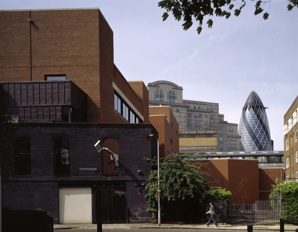 London Metropolitan University Law Department with London skyline in the distance.