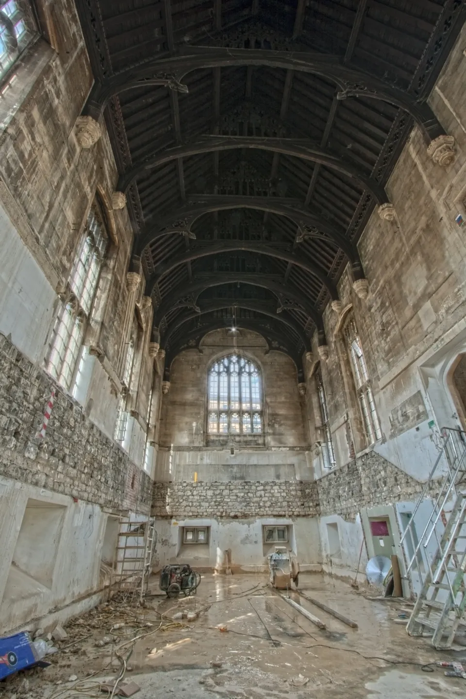 Construction works at Magdalen College in Oxford