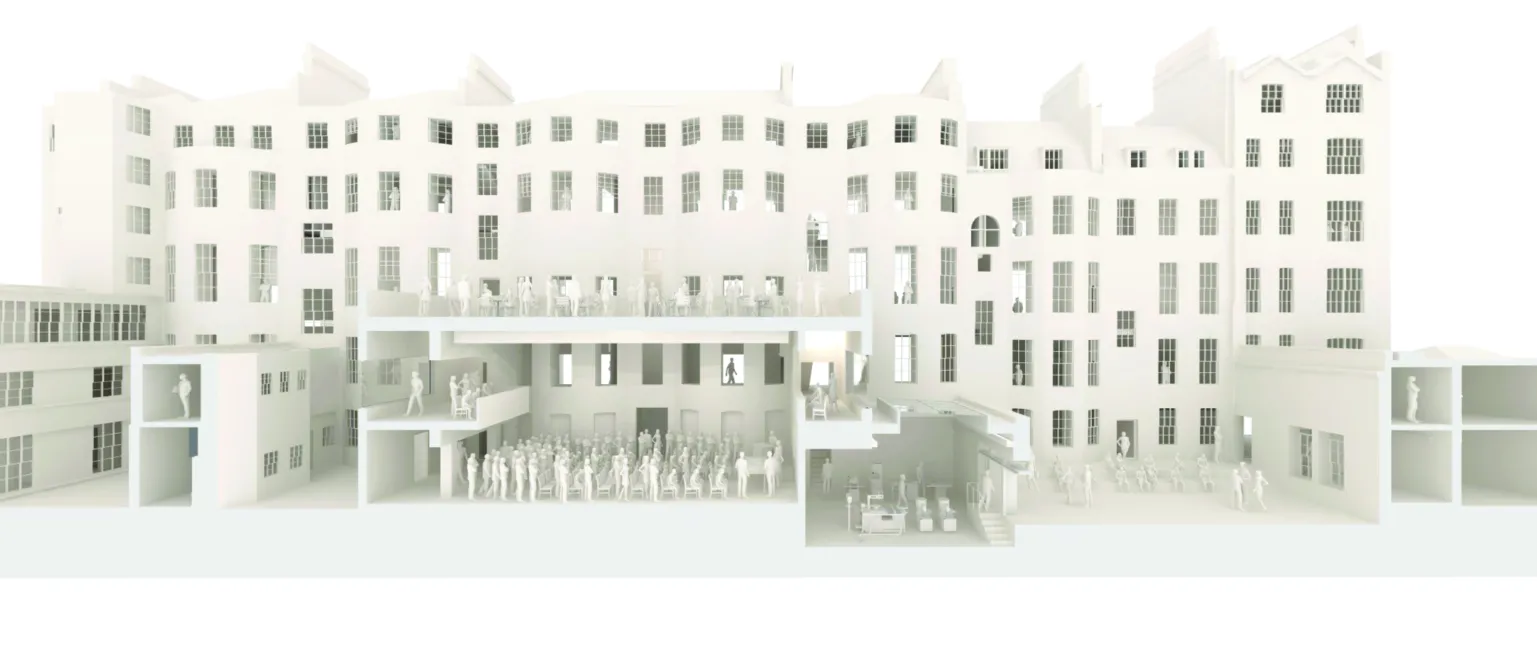 Rendered section of the Architectural Association Masterplan