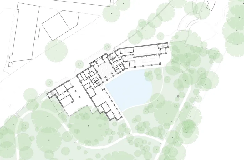 Architectural plans for the design of Lambeth Palace Library.