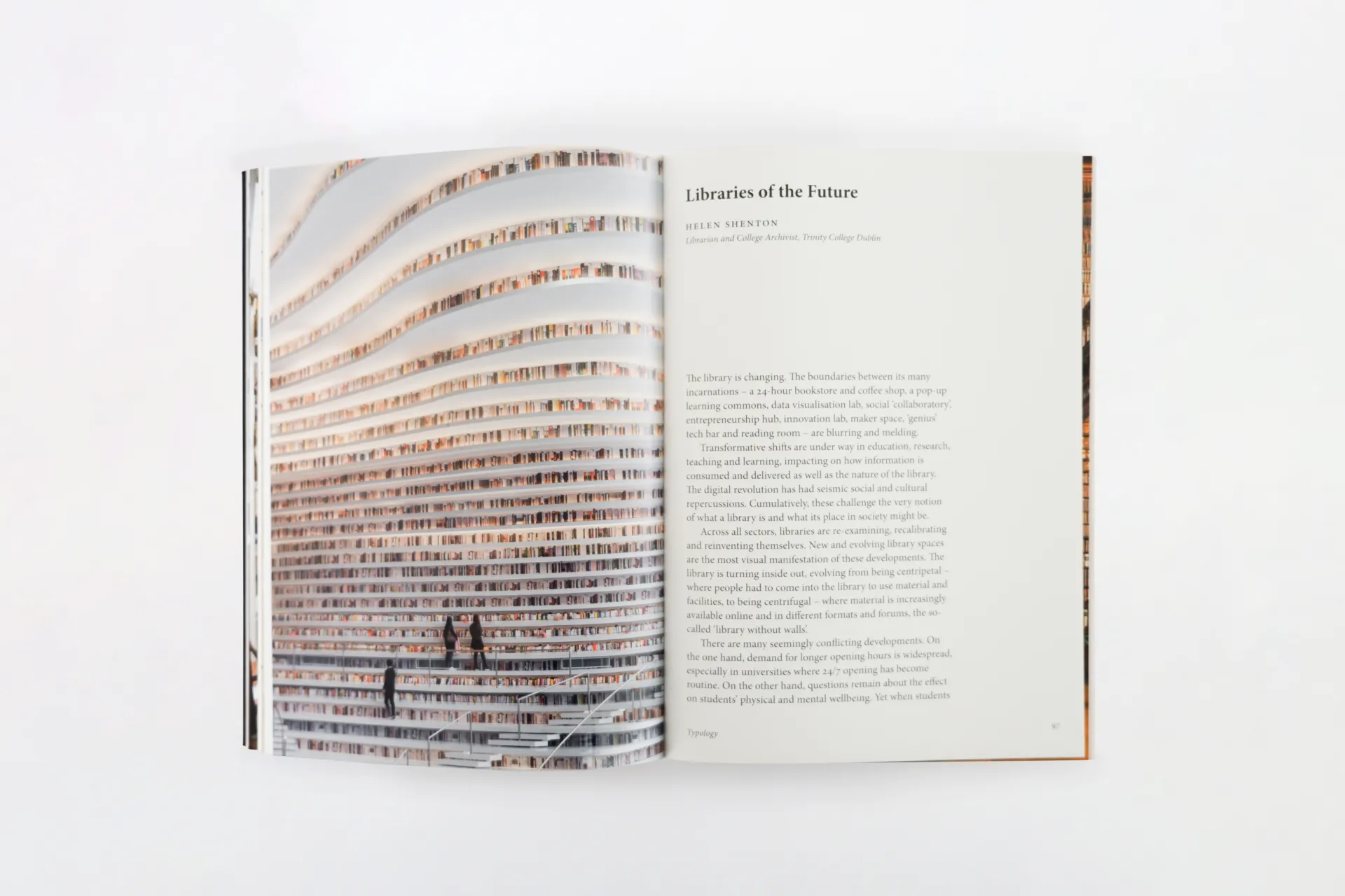 Open book with images and text